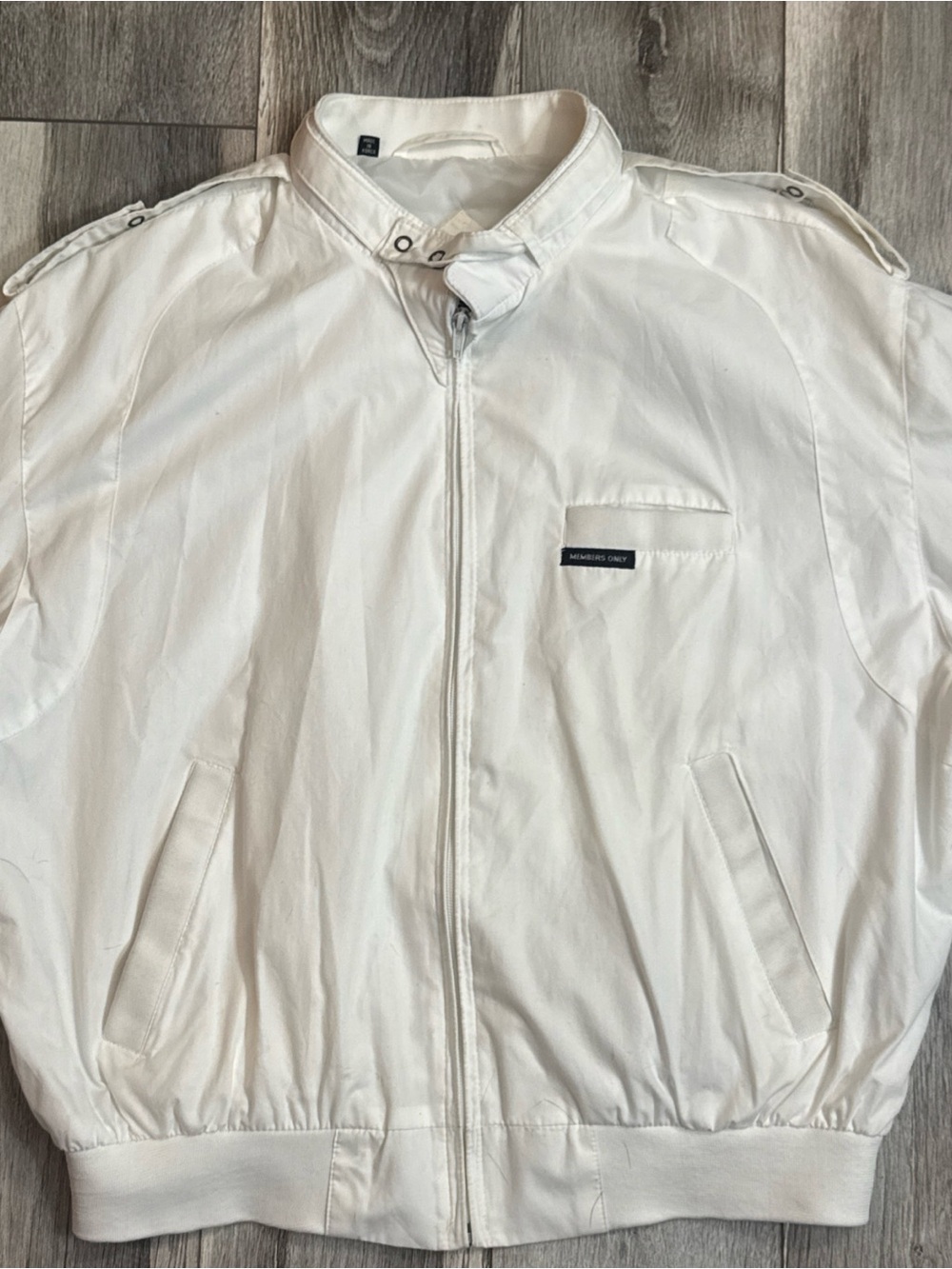 Members Only White Racer Windbreaker Jacket - Picture 3 of 9